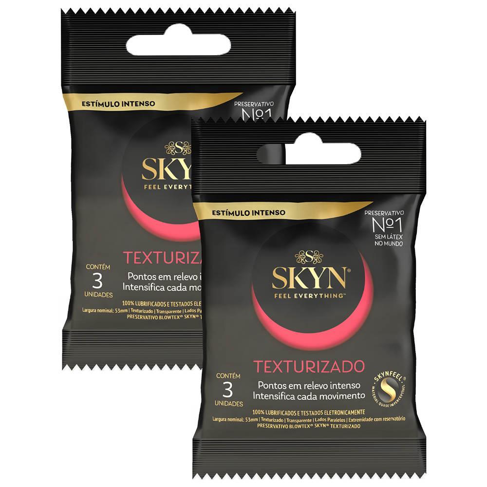 Kit 2 Pacotes Preservativo SKYN Texturizado C/ 3 Unidades Cada em Oferta na Shopee