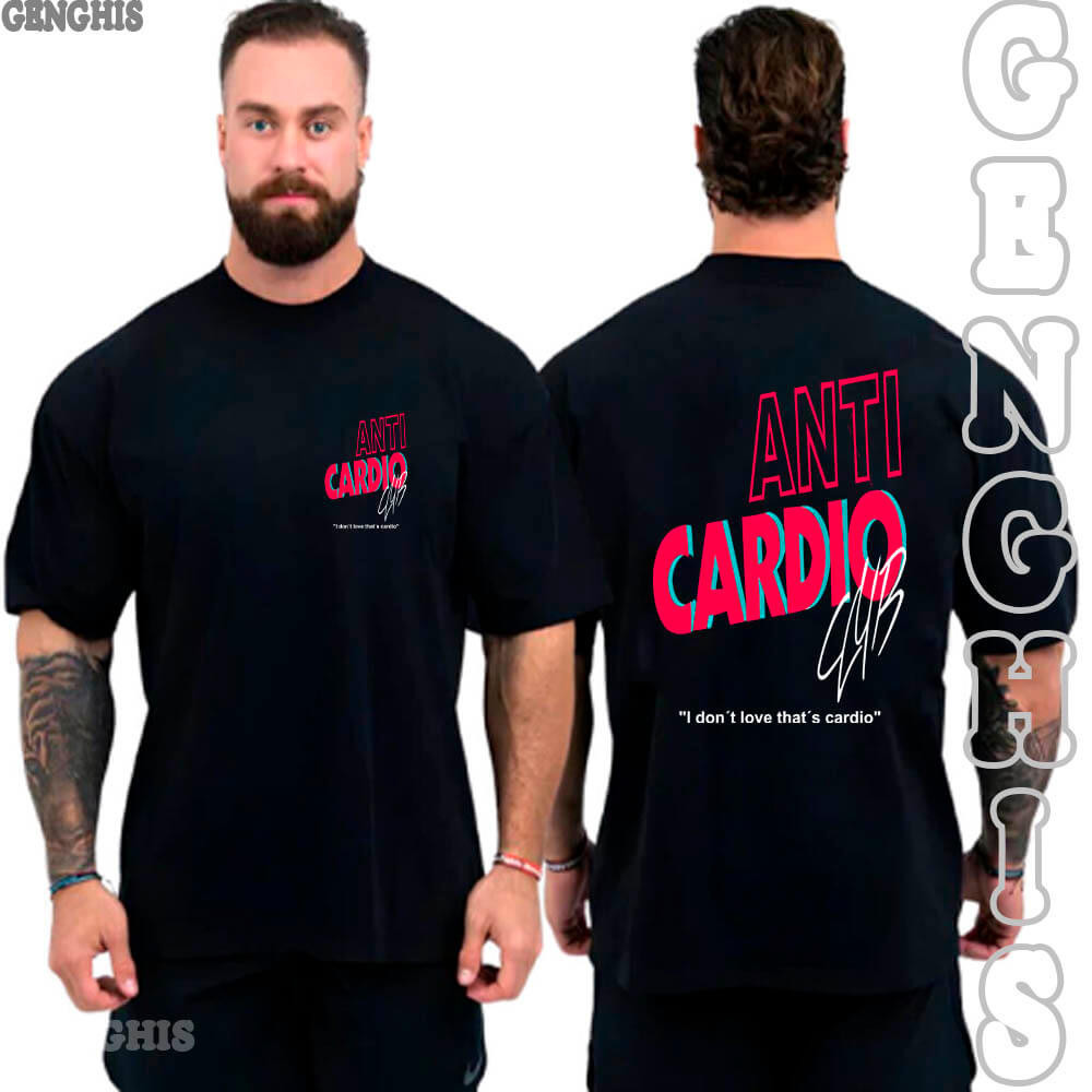 Camisa Anti Cardio Academia Maromba Fisico Shape Camiseta Unissex Basica e Oversized Algodão
