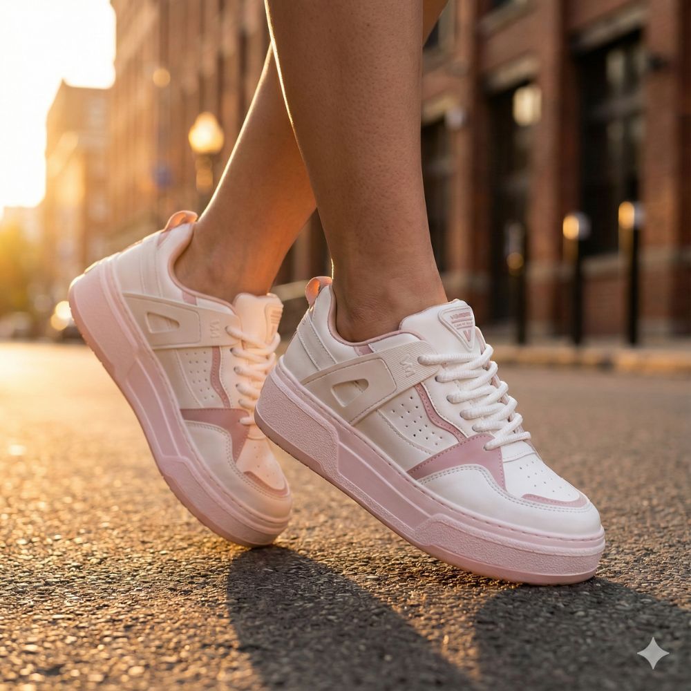 Tênis Feminino Via Marte Napa Soft Rosa Claro/Branco em Oferta na Shopee