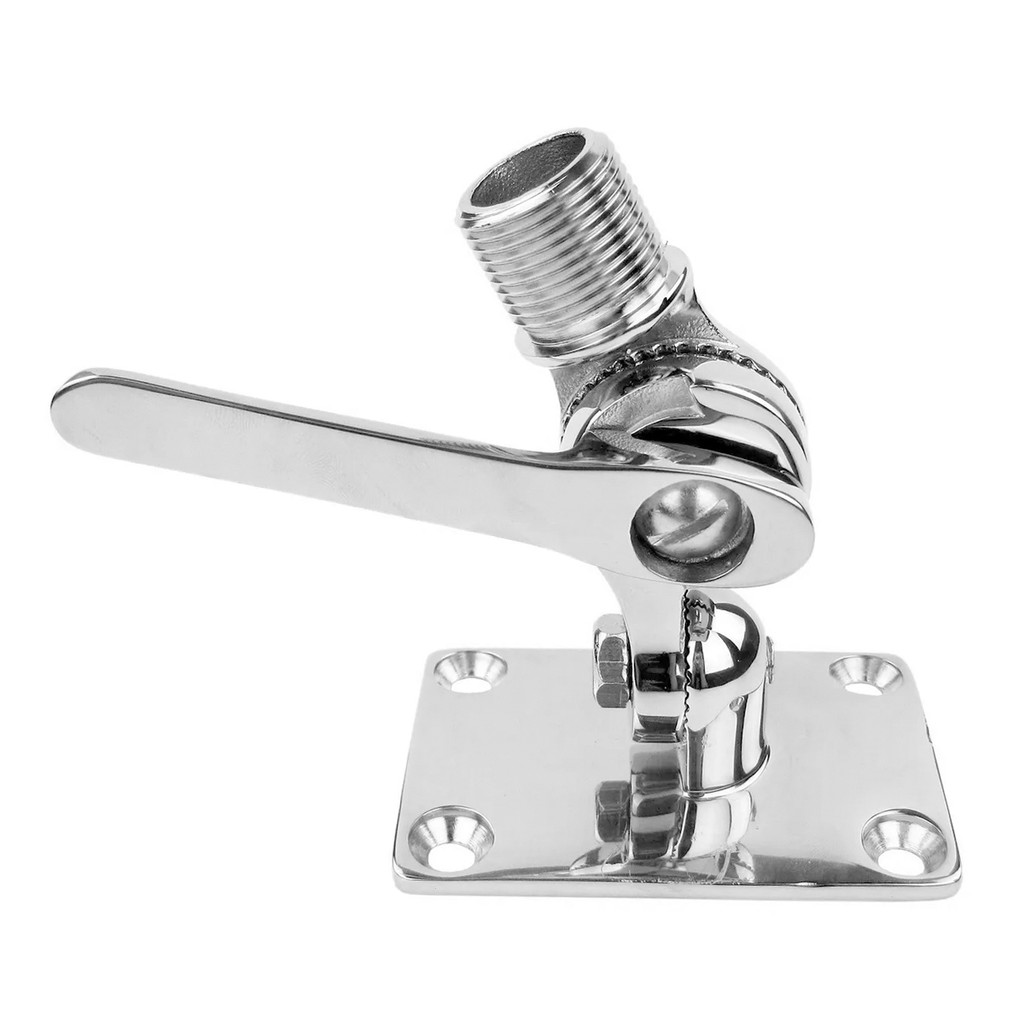 Base para Fixação de Antena VHF Articulada em Aço Inox 316