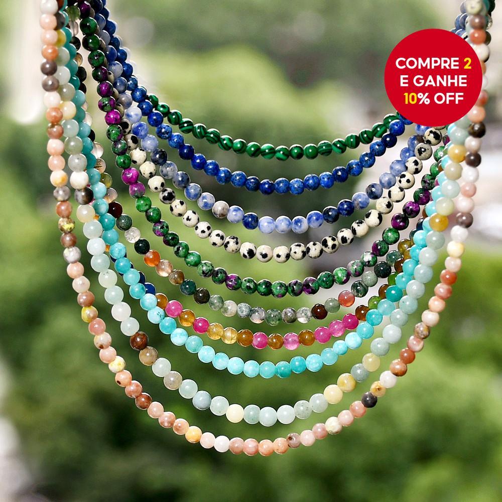 Boêmio Colorido Imitação De Pedra 4mm Corrente Colar Contas Redondas Colares Feminino Verão Amizade Jóias Férias Gargant