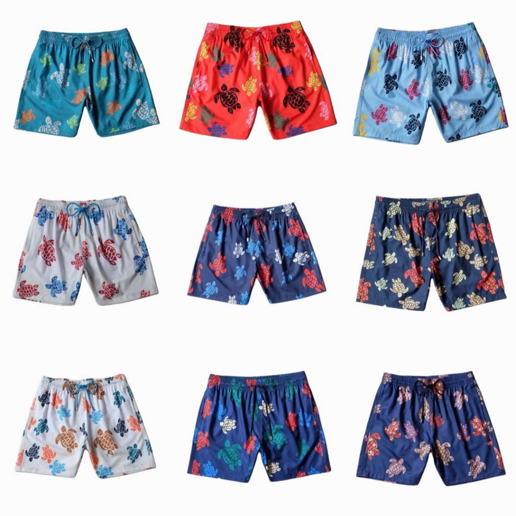 Shorts Masculinos De Tartaruga Marinha Calções De Banho De Secagem Rápida Bermuda De Férias Com Cuecas E Multicoloridas