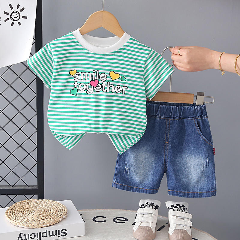 Crianças Roupas De Verão Menino Meninas Tiras T Camisa Shorts 2 Pçs/set Bebê Bonito Da Criança Infantis Esportivas 1 2 3