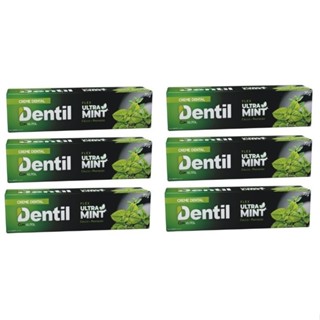 Kit c/ 6 Creme Dental Ultra Mint Refrescante Sem Fluor Dentil 70g em Oferta na Shopee