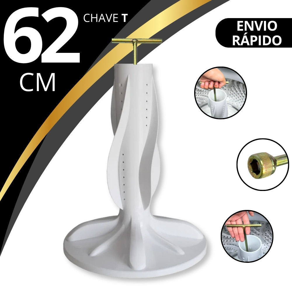 Imagem Chave T 10mm Cabo Estendido 62cm Para Limpeza do Agitador Maquina Lavar Roupas