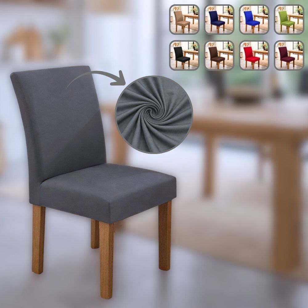 Kit 1 2 4 Capas de Cadeira Malha Elástica Universal Não Escorrega e Ajuste Perfeito