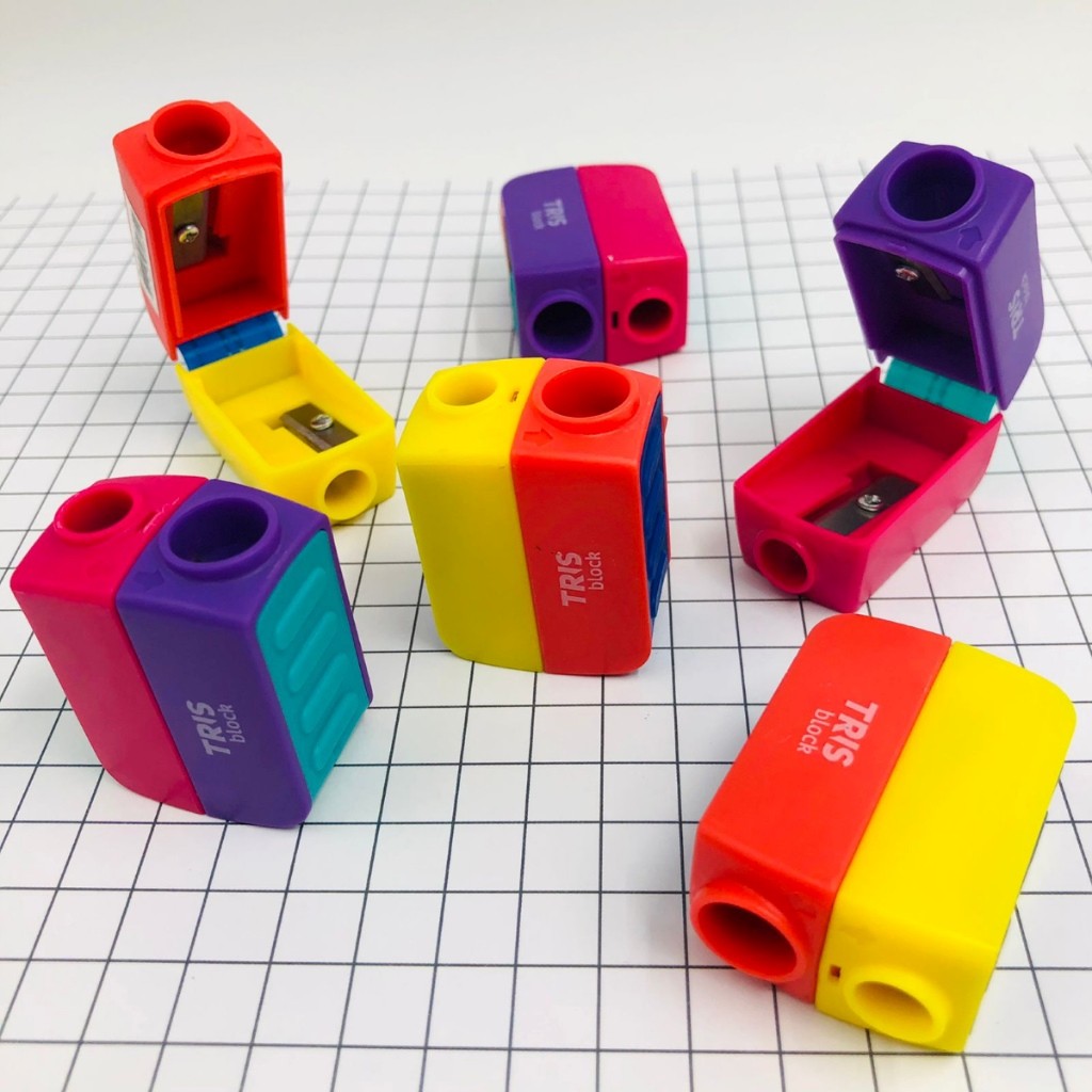 Apontador Block Colorido com Depósito - Tris / WX Gift