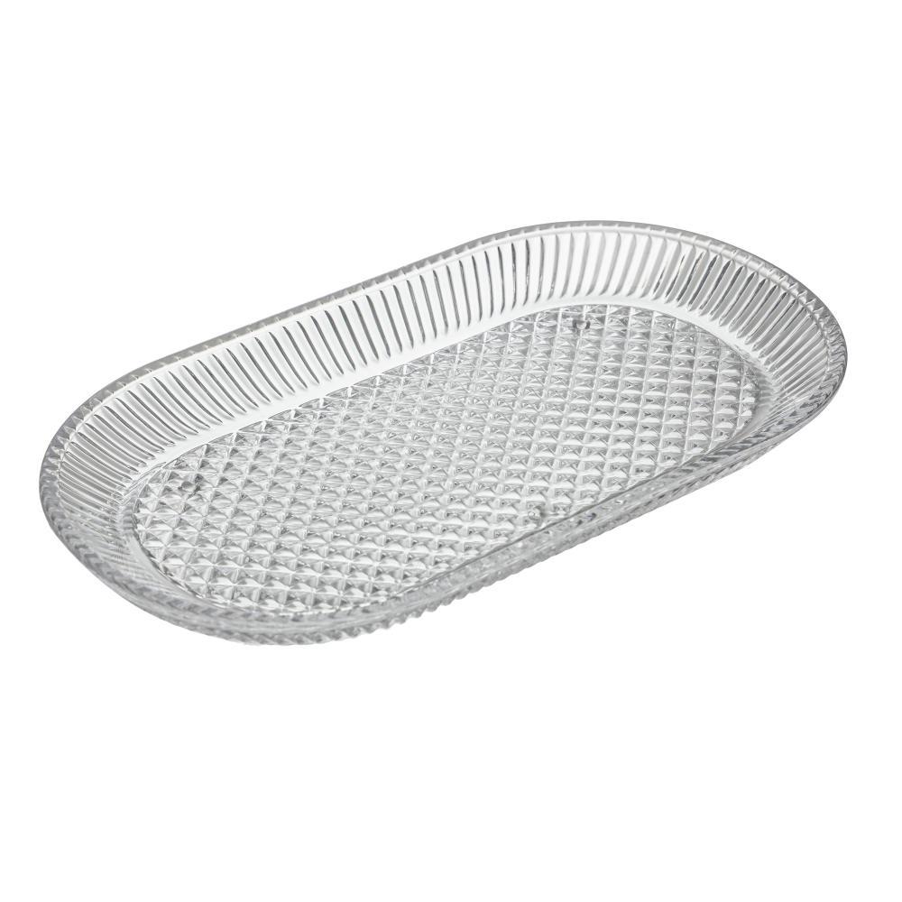 Travessa Wolff Balloon de Cristal 23cm x 13cm x 2cm para Servir Petiscos Sobremesas Acompanhamentos Elegante Sofisticada