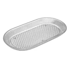 Travessa Wolff Balloon de Cristal 23cm x 13cm x 2cm para Servir Petiscos Sobremesas Acompanhamentos Elegante Sofisticada