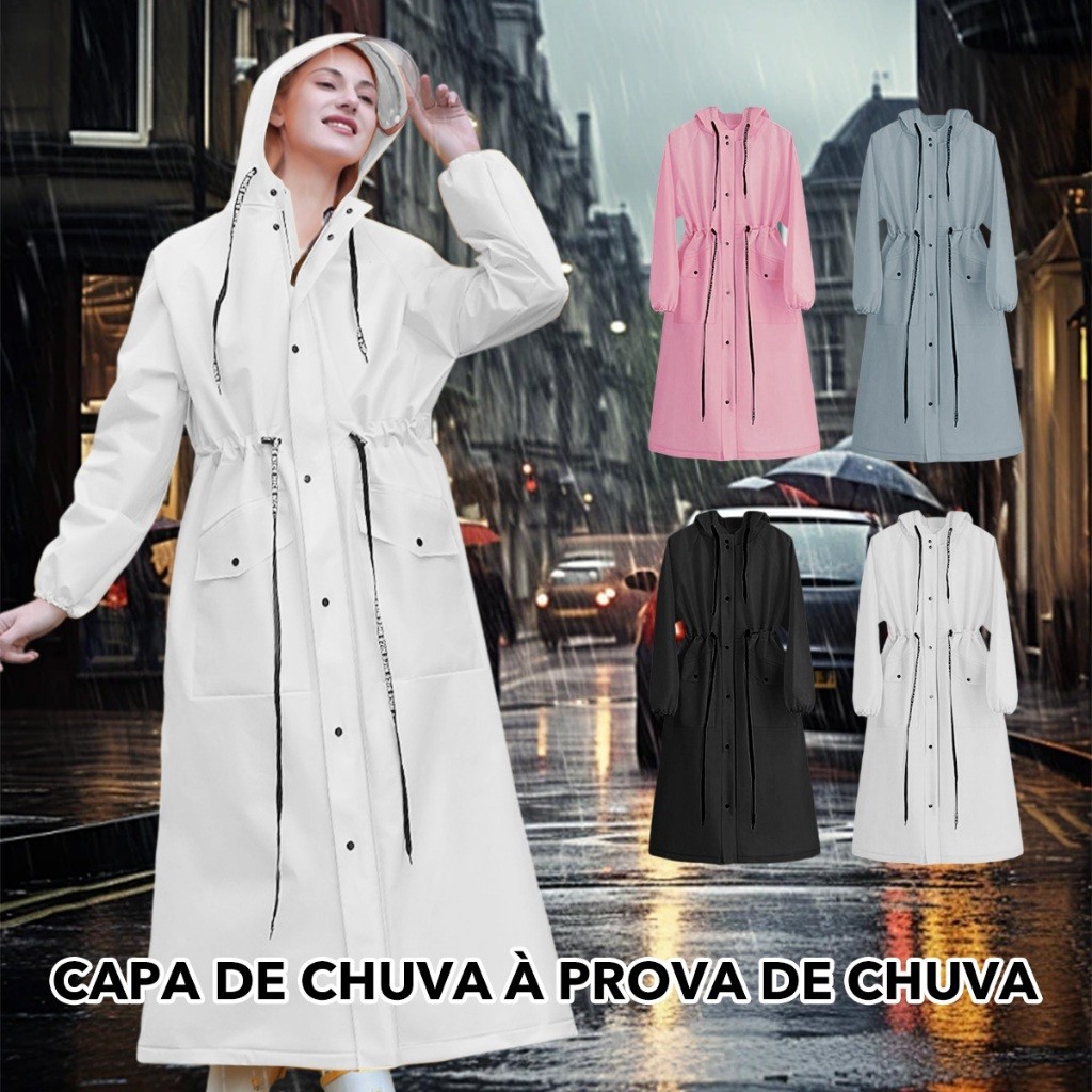 Capa De Chuva Longa De Corpo Inteiro , Forte Anti-Danos Para Scooter Elétrica Feminina Adulta Ex Roupas