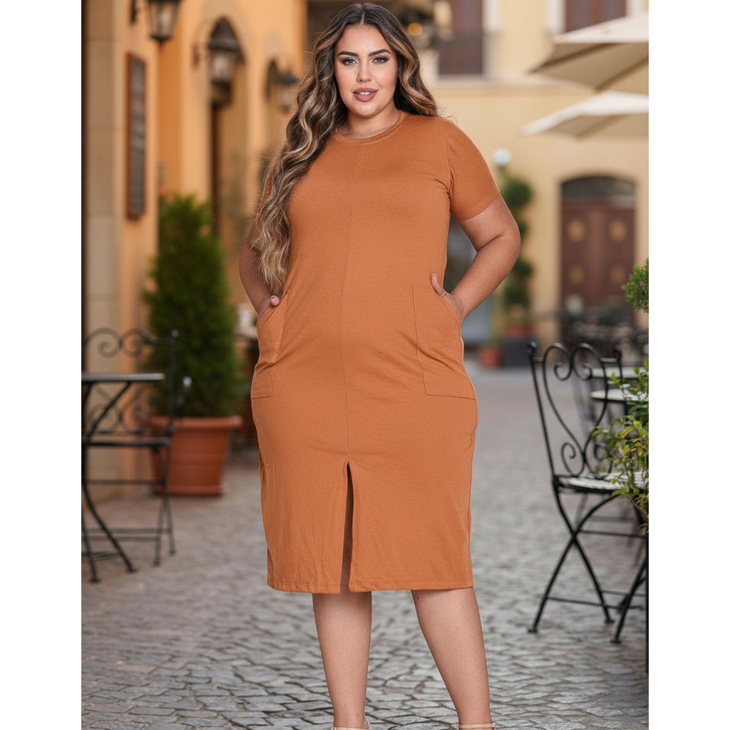 Vestido Feminino Evangélico Plus Size Algodão G1 G2 em Oferta na Shopee