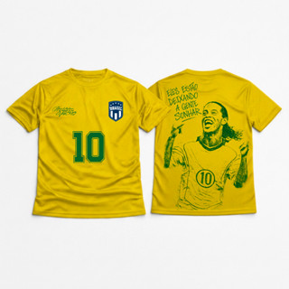 Camiseta Dry Fit Respirável Brasil Copa Ronaldinho Gaúcho R10 em Oferta na Shopee