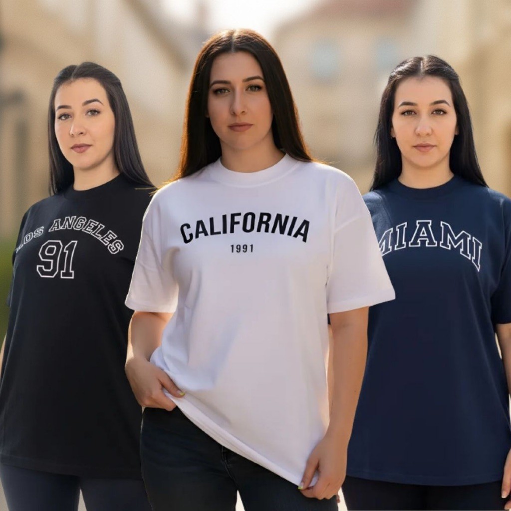 Kit 3 Camiseta Feminina Oversized Blusão Camisetão T-Shirt Treino Academia Algodão