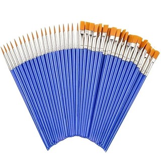 Conjunto De Pincéis De Pintura Profissional (50 Unidades)-Cerdas De Nylon De Vários Tamanhos Para Óleo/Água/Acrílico/Art