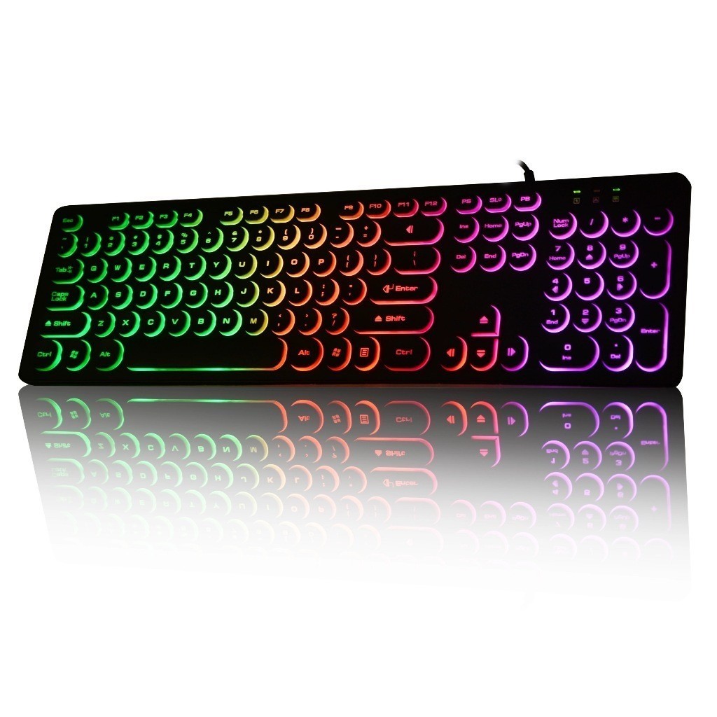Teclado Gamer Knup QWERTY português Brasil Cor Preto com Luz RGB KP-2059