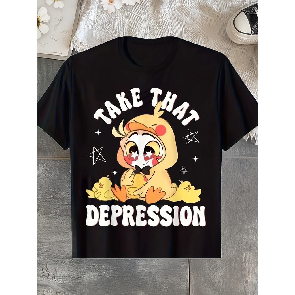Camiseta 100% Algodão Camiseta Masculina Heavy Fist Attack Depression Design Confortável Moderna Estilosa Casual