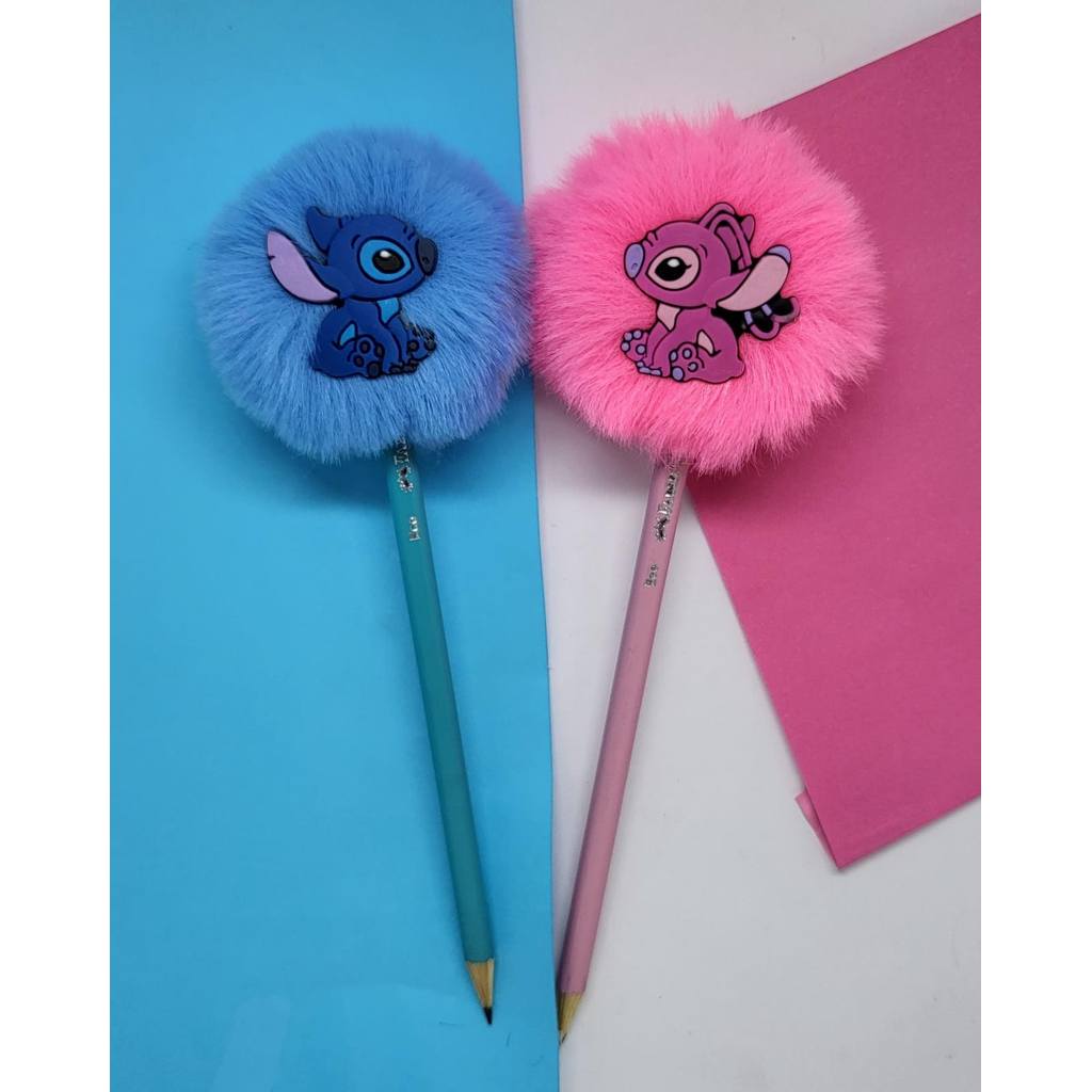 02 Lápis de escrever pompom Dia dos Professores dia das crianças professora lembrancinha presente material