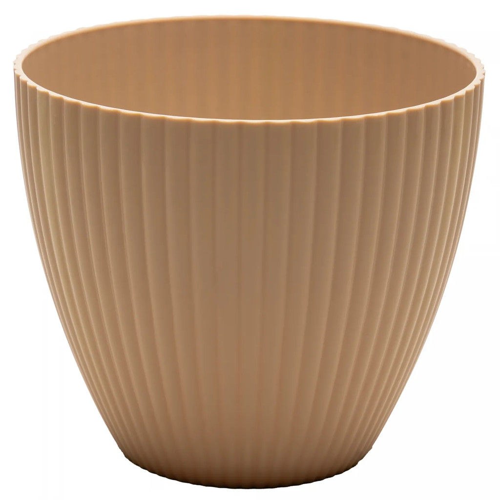 Vaso Cachepot Névoa 17,5cm x9,5cm x15cm Bege Plástico - Lyor