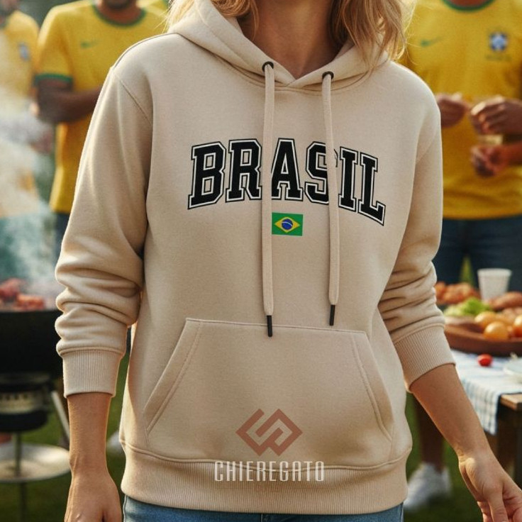 Moletom BRASIL Black Edition Blusa de Frio Inverno Seleção Brasileira Moletom Feminino Masculino