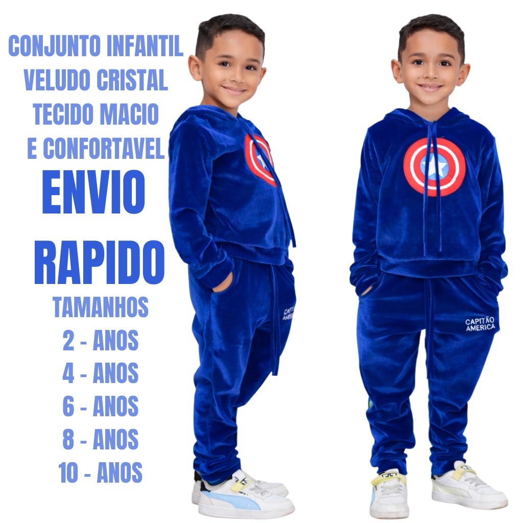 conjunto infantil veludo menino( de frio inverno) em Oferta na Shopee