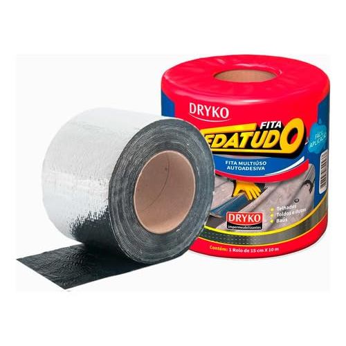 Fita Manta Asfáltica Aluminizada Vedatudo 15cm Dryko