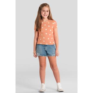 Blusa infantil menina de flores em meia malha Brandili - 12 em Oferta na Shopee
