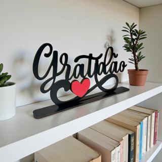 Palavra Decorativa Gratidão MDF Preto Branco Cru Ambiente Sala Quarto Escritório em Oferta na Shopee