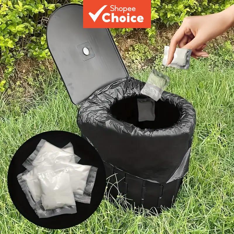 Saco Higiênico Portátil Para Acampamento Com Gel Absorvente E Kit De Eliminação De Resíduos À Prova De Vazamentos em Oferta na Shopee
