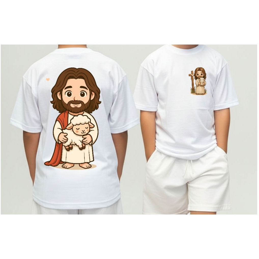 STREETGANG Camiseta Infantil Jesus Cristo Cruz Malha 30.1 100% Algodão Camisa Juvenil Estilosa Cristão