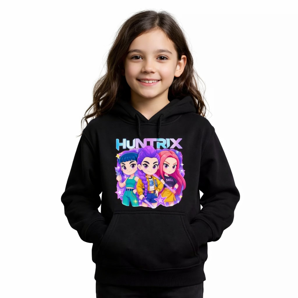 Moletom Guerreiras do Kpop Huntrix Rumi Zoey e Mira Moletom Anime Com Capuz E Peluciado Algodão