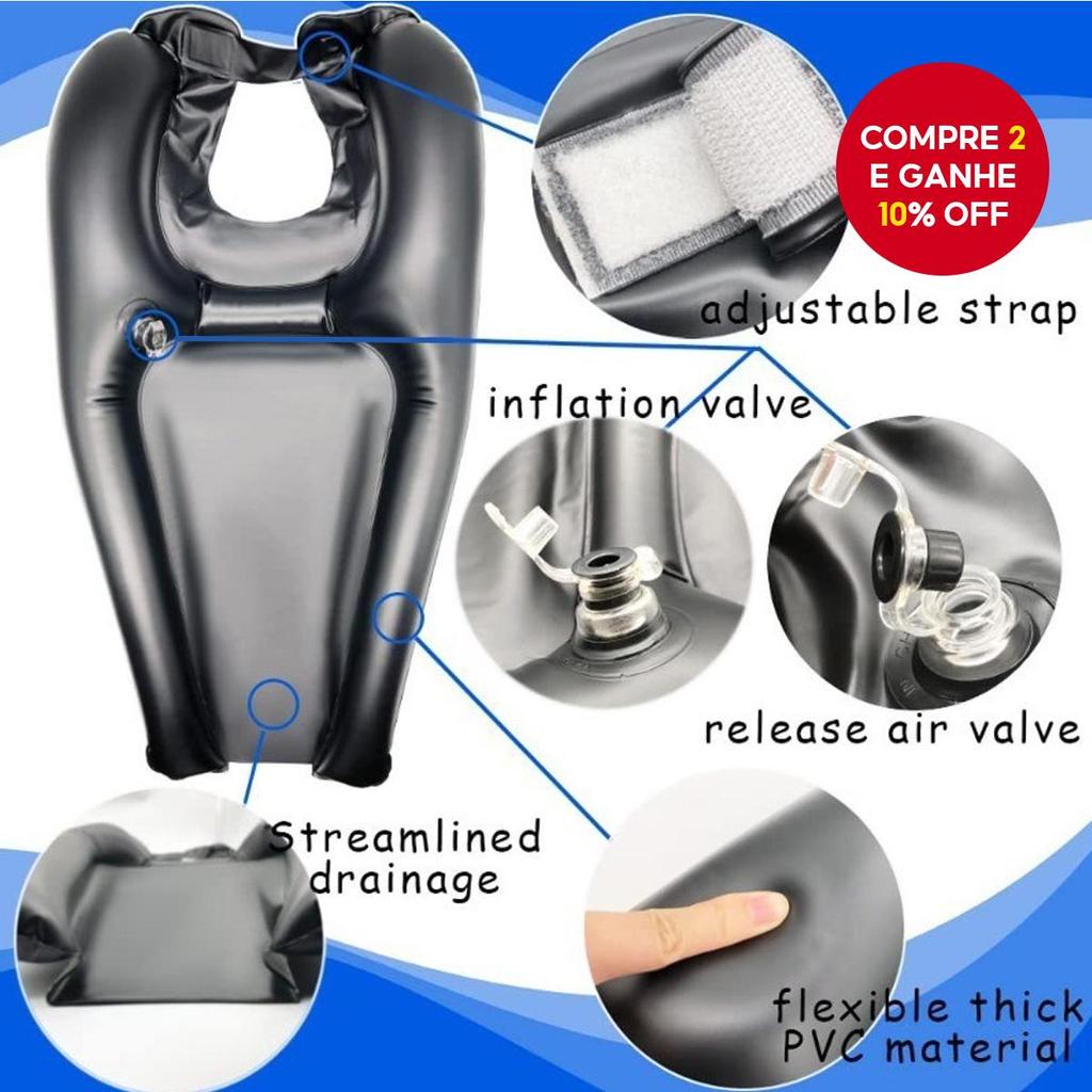 Almofada Inflável para Lavagem de Cabelo - Ferramenta Divina para Cuidado de Idosos e Gestantes, Portátil e Dobrável. em Oferta na Shopee