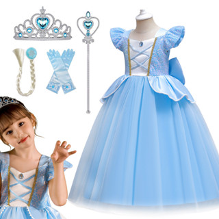 Cinderela Princesa Crianças Vestido De Menina Fashion Cosplay Traje De Festa Verão De Aniversário em Oferta na Shopee