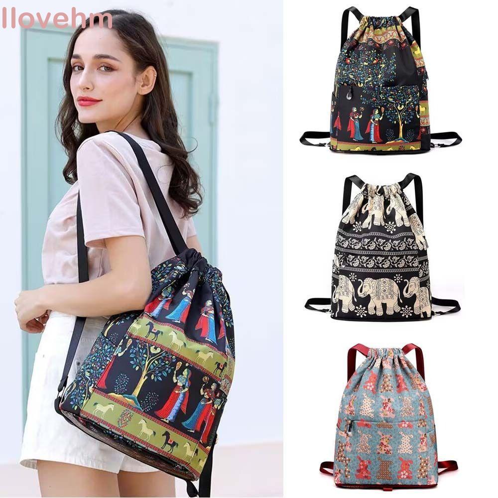 Mochila Com Cordão LUCKY-ILOVEHM , Esportiva Dobrável Separação Seca E Úmida , Grande Capacidade