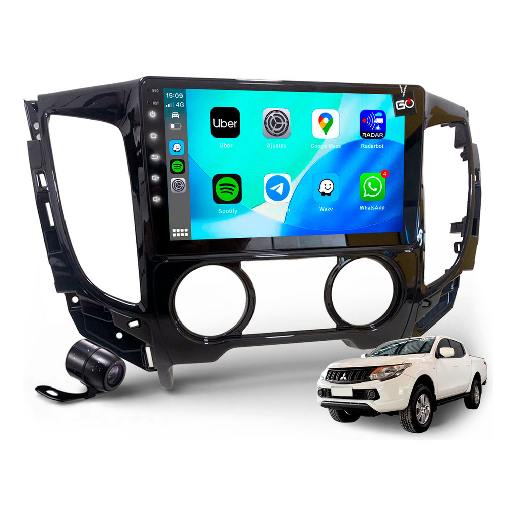 Kit Multimídia Mp10 Carplay Waze L200 Triton 18-22 Bluetooth