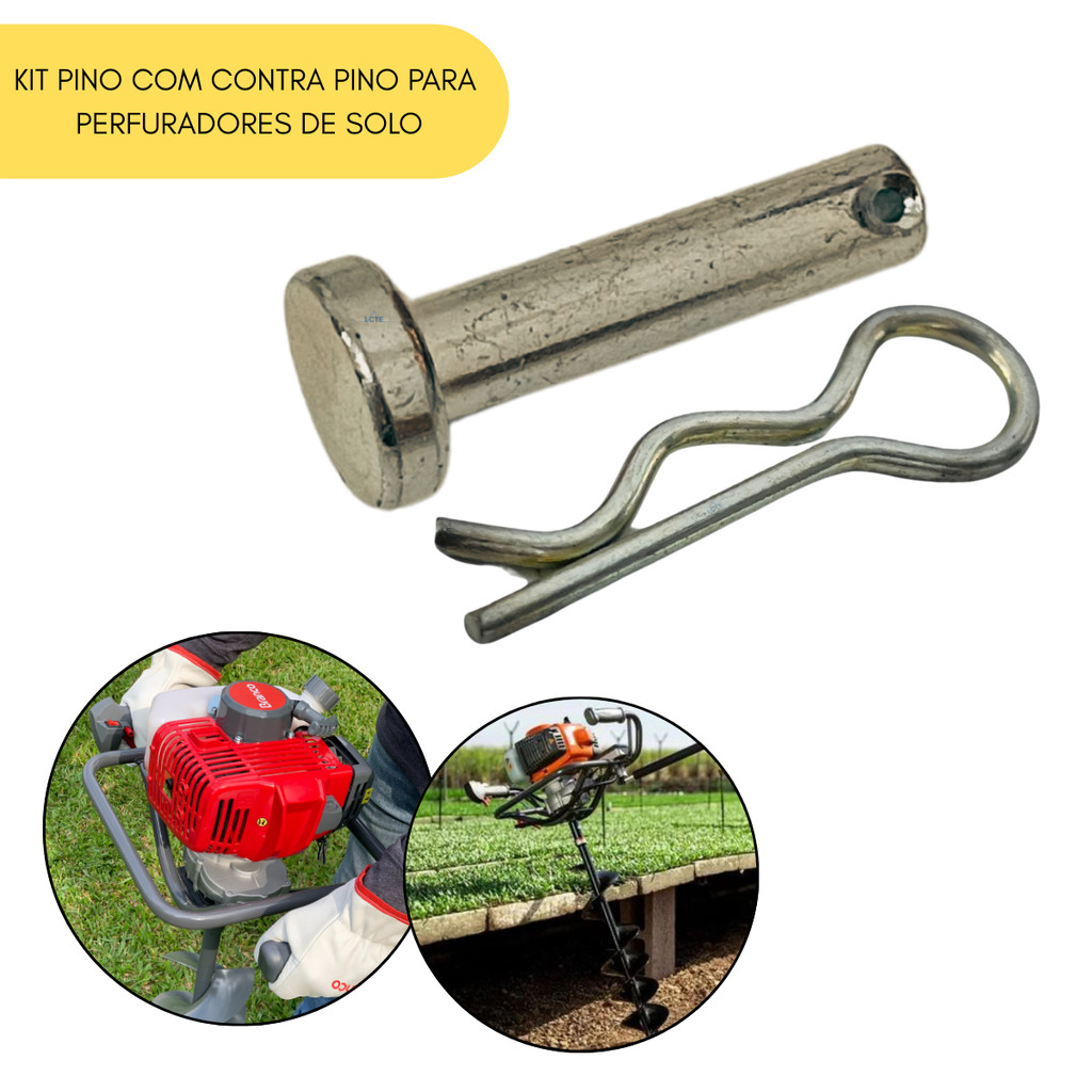 Kit Pino de Fixação + Trava (Contra Pino) Buffalo P/ Perfuradores de Solo BFG 520 – Encaixe da Broca