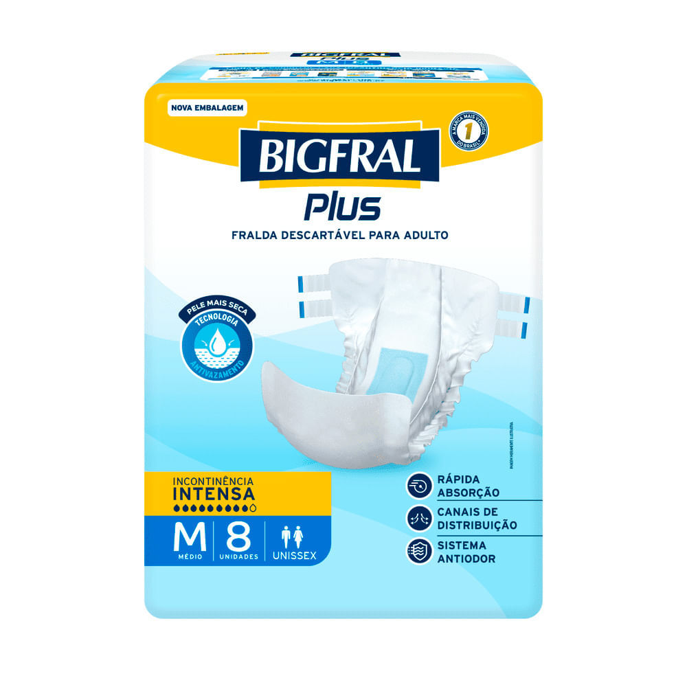 Fralda Bigfral Plus M 8 Unidades