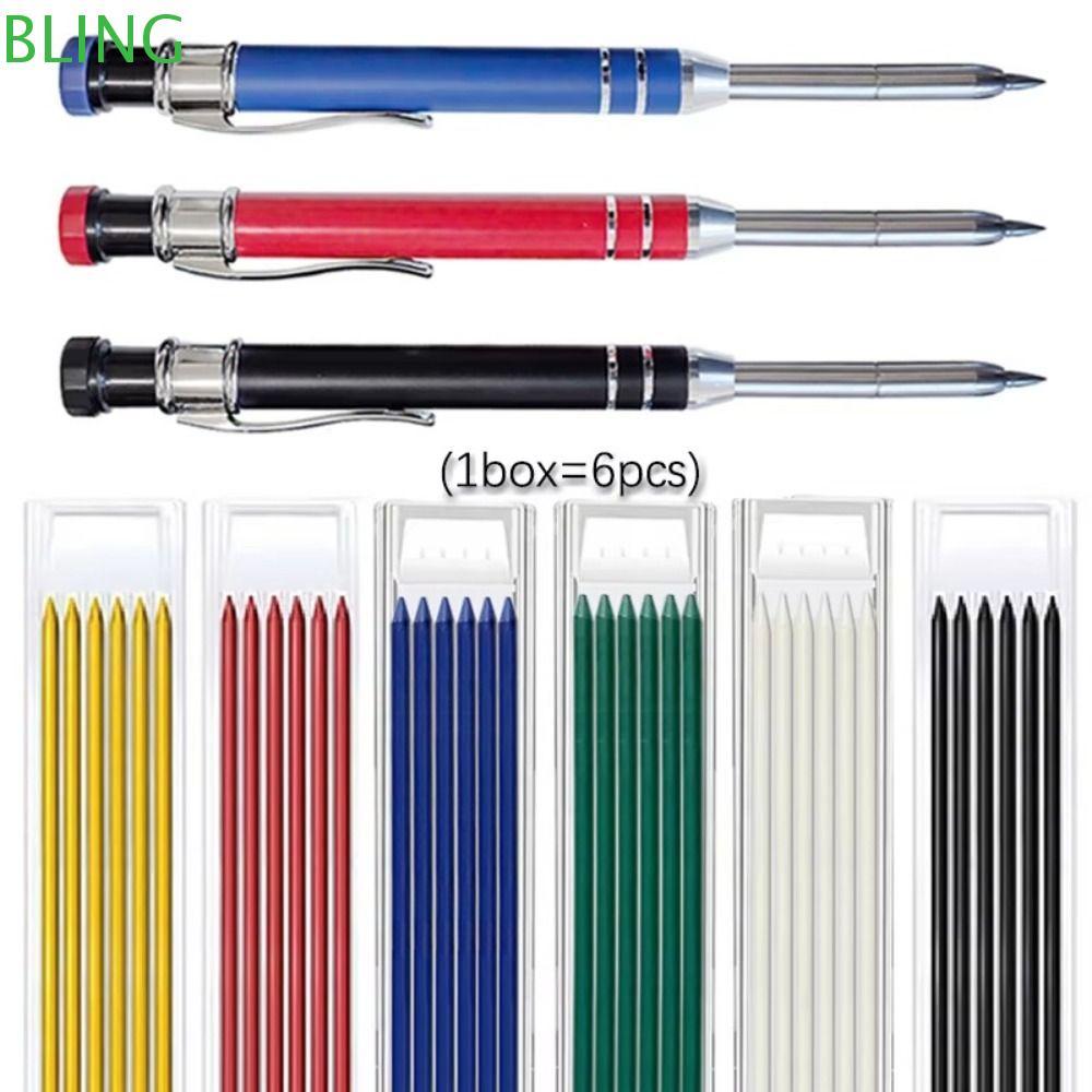 Lápis Mecânico BLING , De Carpinteiro Sólido De Cabeça Longa Com Marcação Profunda , Apontador Embutido