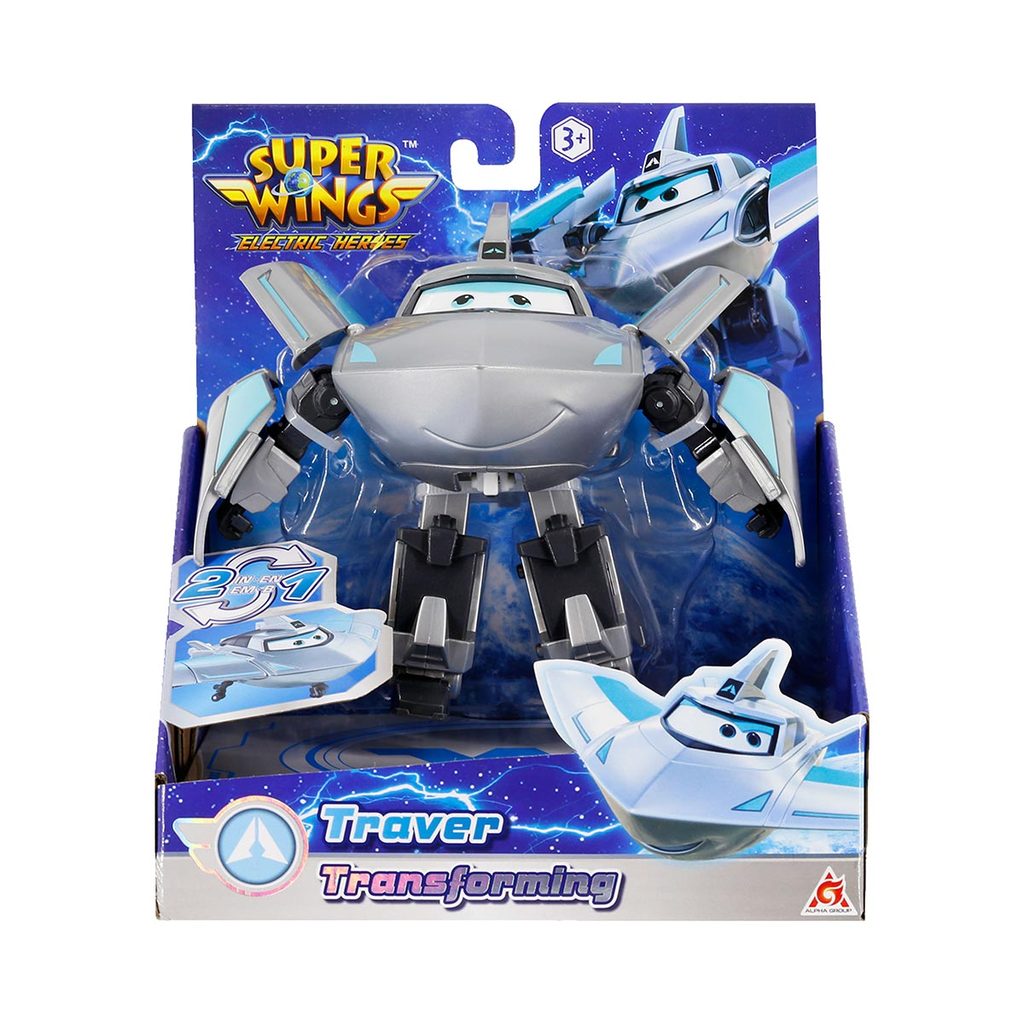 Boneco 12cm Avião Traver Transformar Resgate Elétrico - Super Wings em Oferta na Shopee