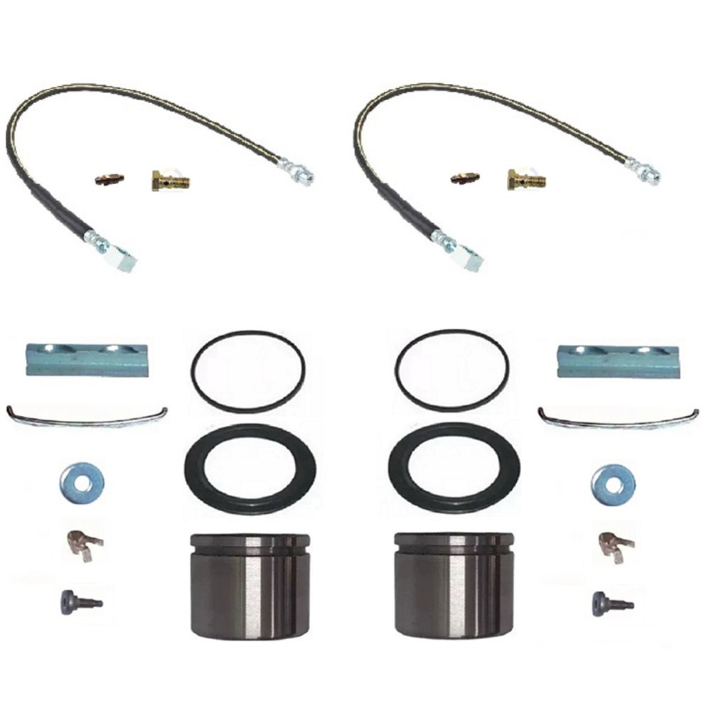 KIT PISTÃO PINÇA FREIO DIANT C/ REPAROS, TRAVA PASTILHA FLEXÍVEIS PORCA OCA E SANGR. GM A/C/D10 A/C/D-20–79MM-P/ 2 RODAS