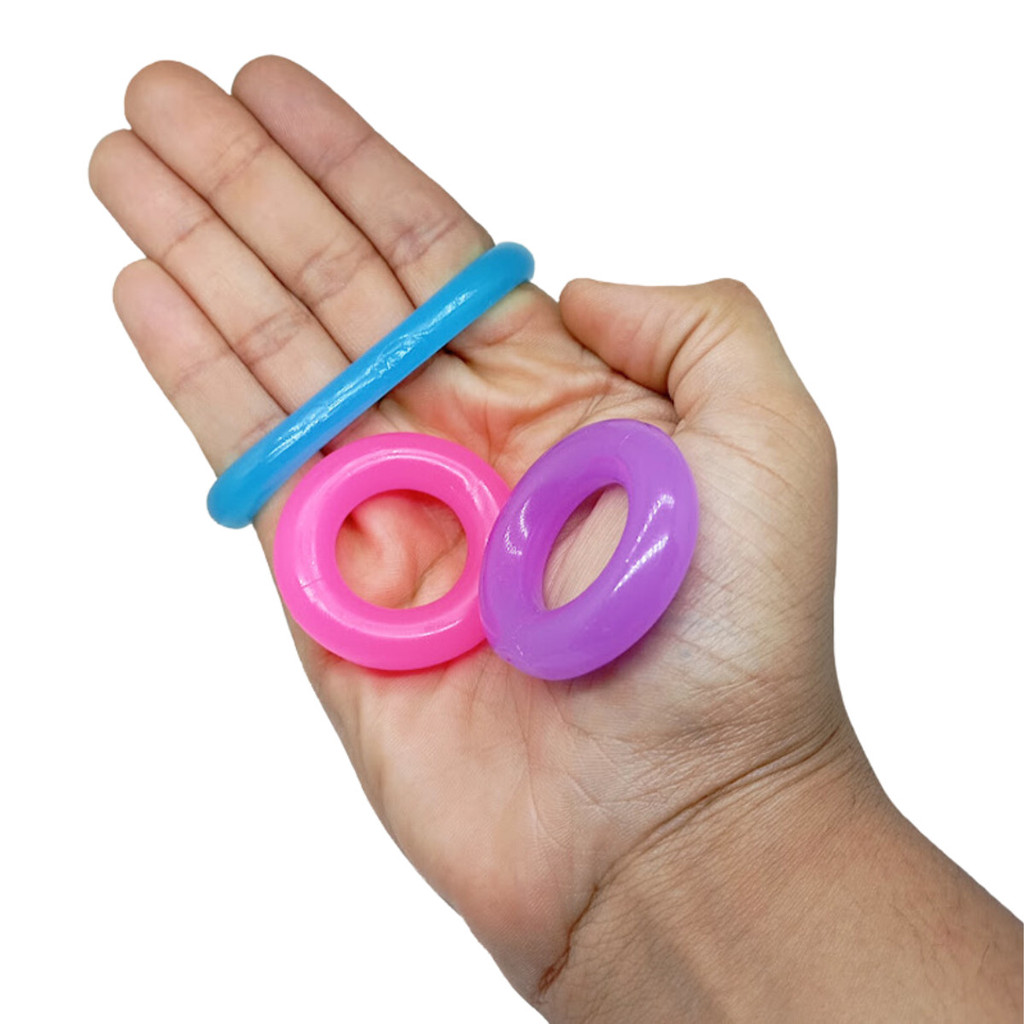 Kit com 3 Anéis Penianos em Silicone - 4 x 1cm | Donut Rings em Oferta na Shopee