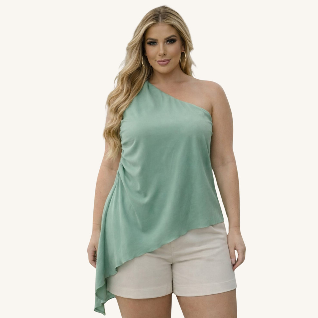 Regata Feminina   One Shoulder  Veste 44 ao 46  REF. 102 em Oferta na Shopee