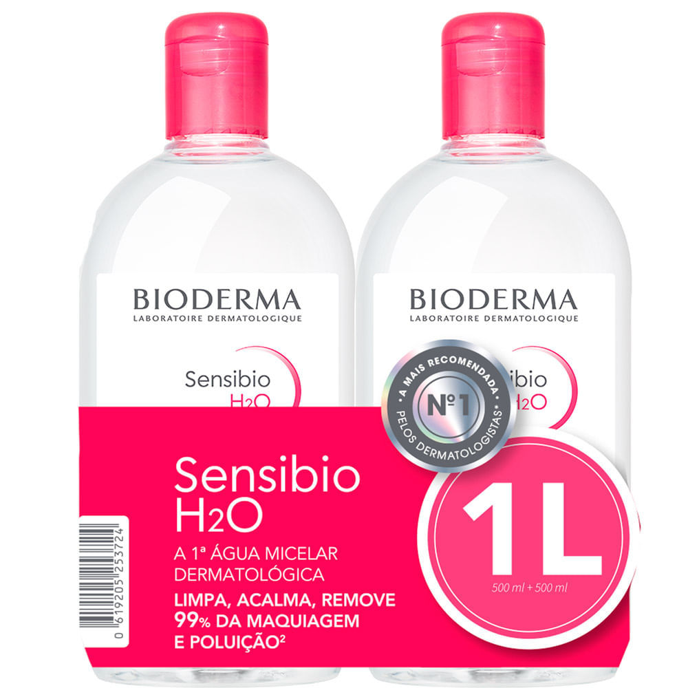 Água Micelar Bioderma Sensibio H2O 2 Unidades com 500ml Cada em Oferta na Shopee