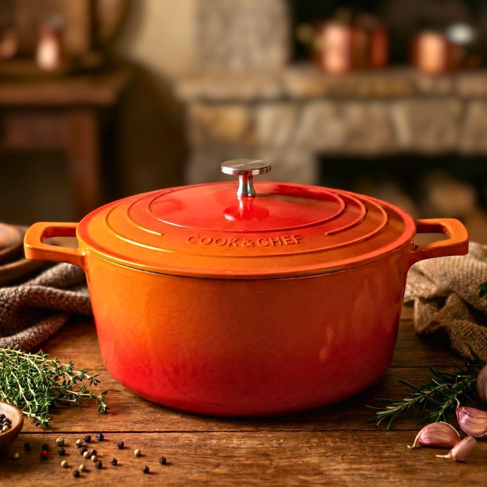 Caçarola Antiaderente Cerâmica Com Tampa Mimo Style Cook Chef 28cm Laranja Fogão Indução