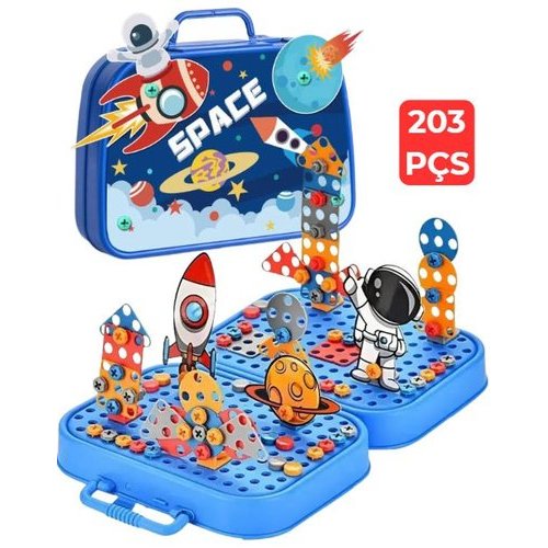 Maleta Educativa Montagem Espacial Infantil Criativa Aprendizado Brinquedo Pedagógico Sortido