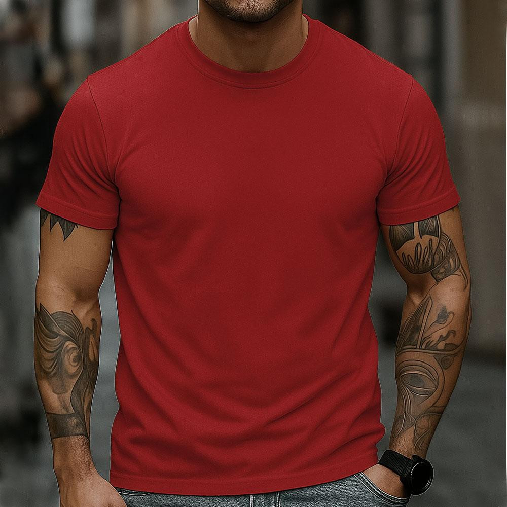 Camiseta Masculina 100% Algodão Básica Casual Dia a Dia Trabalho Academia Escola Streetwear Top Moda