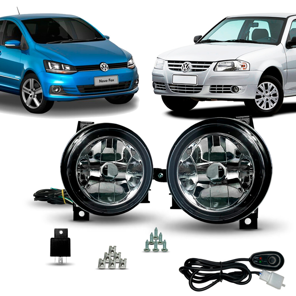 Kit Farol De Milha Gol G4 2006 a 2013 Fox 2003 a 2006 Botão Alternativo -  Suits STS013VW