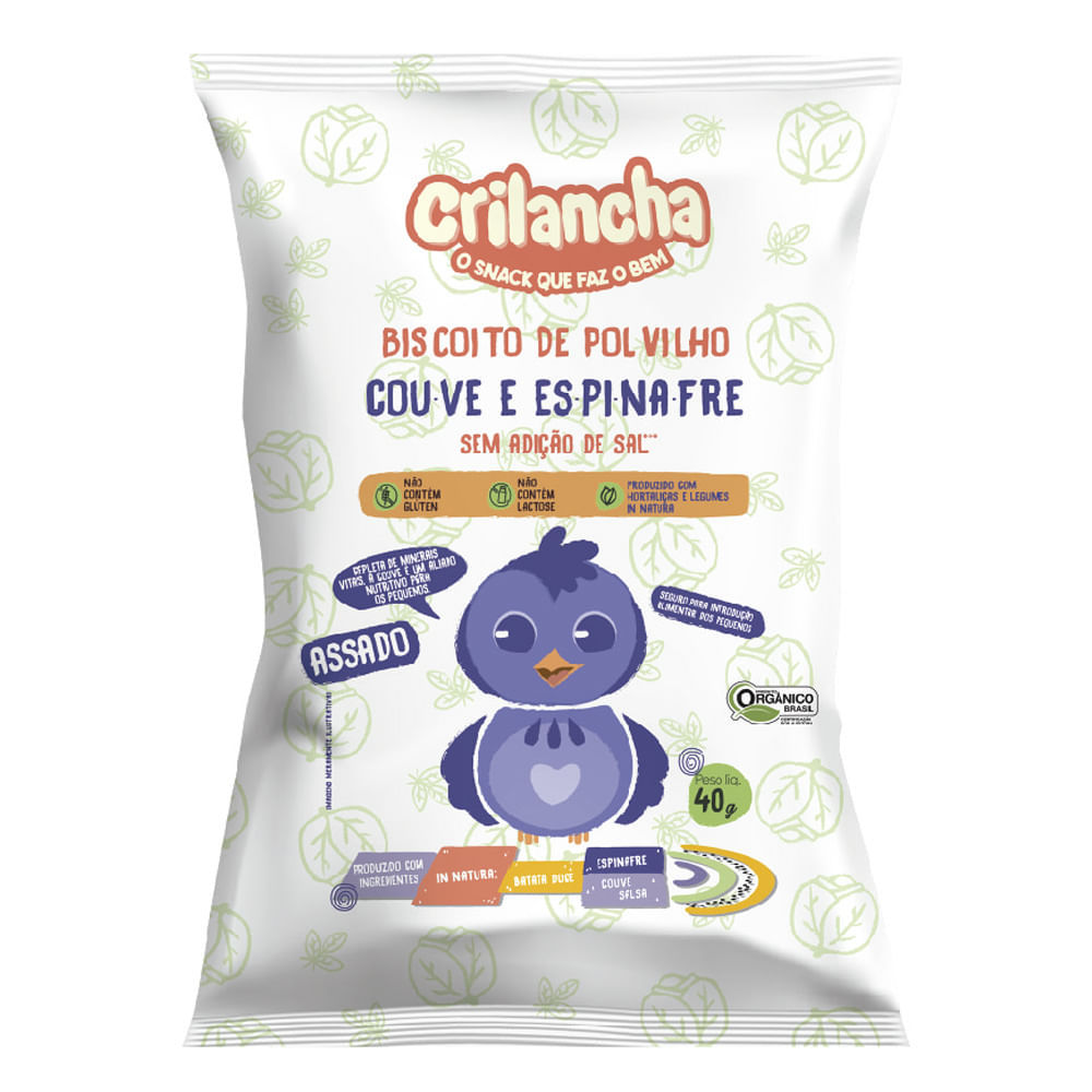 Biscoito de Polvilho Crilancha Couve e Espinafre 40g em Oferta na Shopee