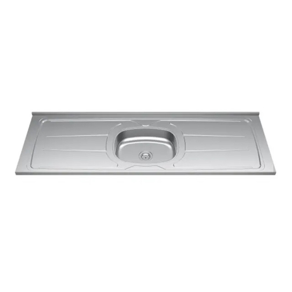 Tampo de Pia 160cm Aço Inox com Rebaixe Ghel Plus