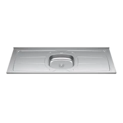 Tampo de Pia 160cm Aço Inox com Rebaixe Ghel Plus