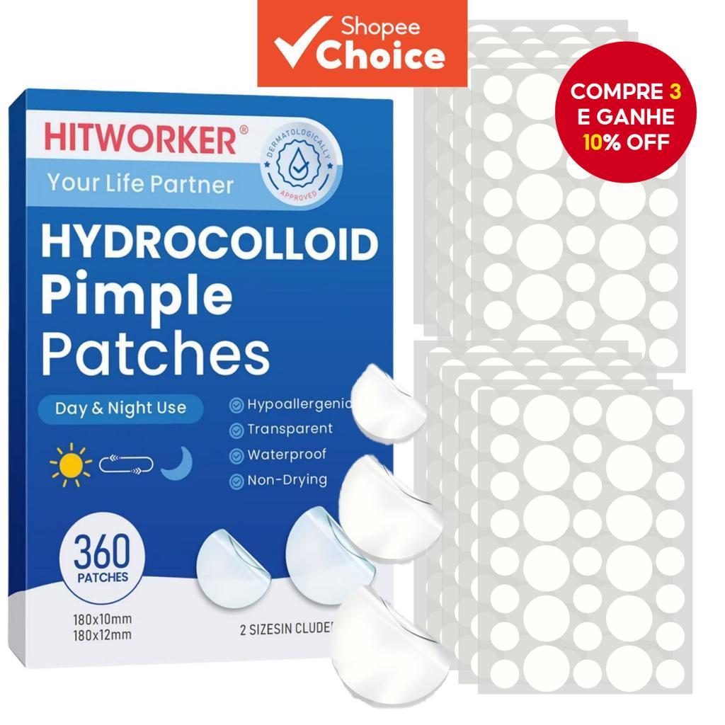  360 Peças de Adesivos para Acne, Sem Fragrância, Adequado para Todos os Tipos de Pele, Cobre Manchas & Limpeza Profunda